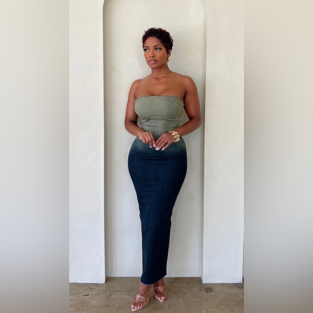 Jean body con dress